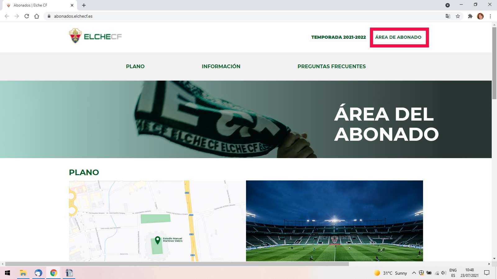 EuroTourGuide Elche CF Season Ticket Renewal Step 1