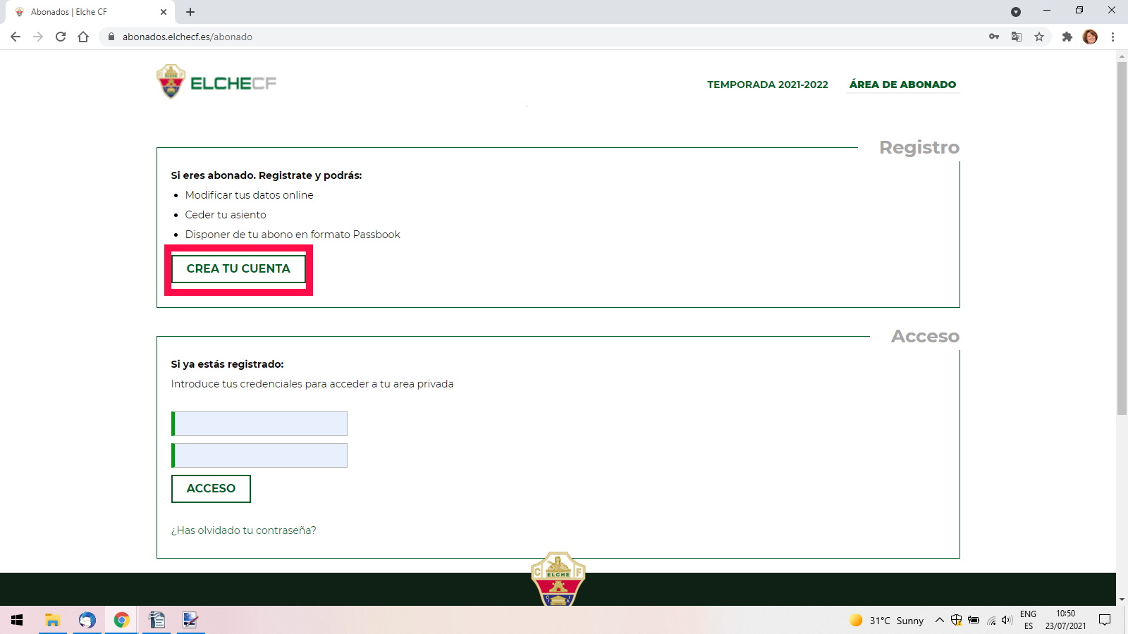 EuroTourGuide Elche CF Season Ticket Renewal Step 2