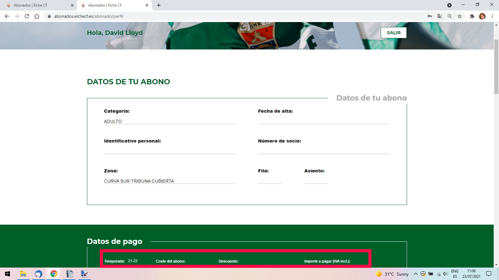 EuroTourGuide Coach Tours Elche CF Season Ticket Renewals Step 4