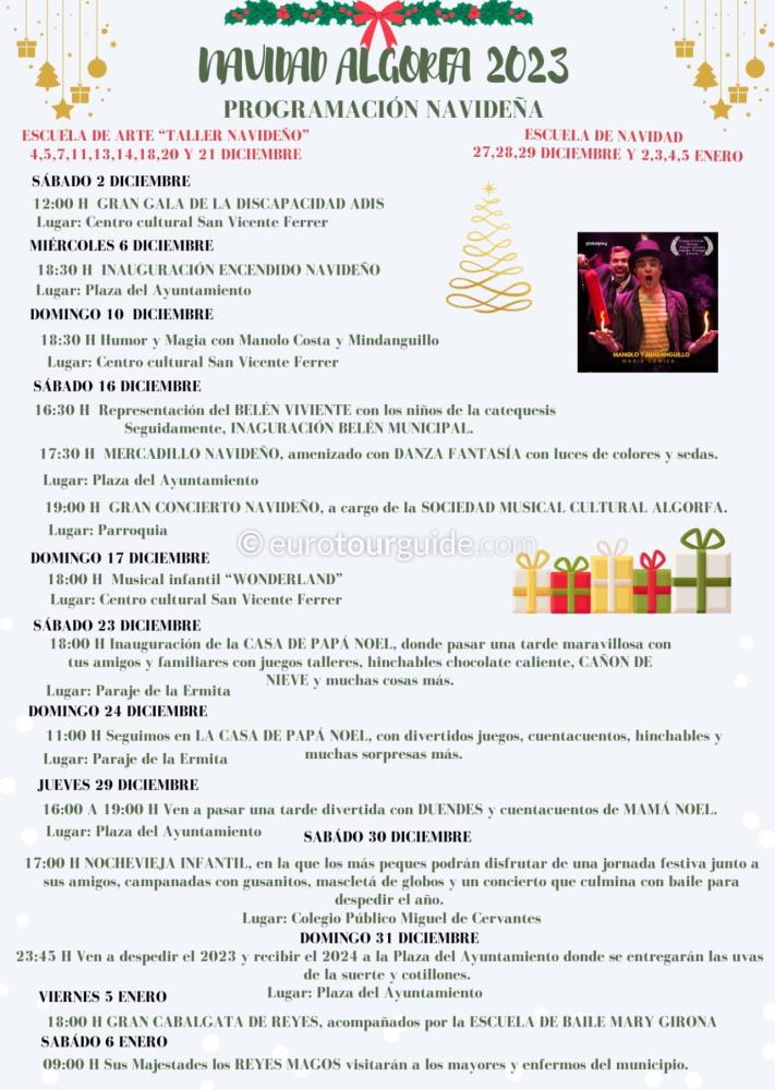 EuroTourGuide Coach Tours Algorfa Christmas Activities 