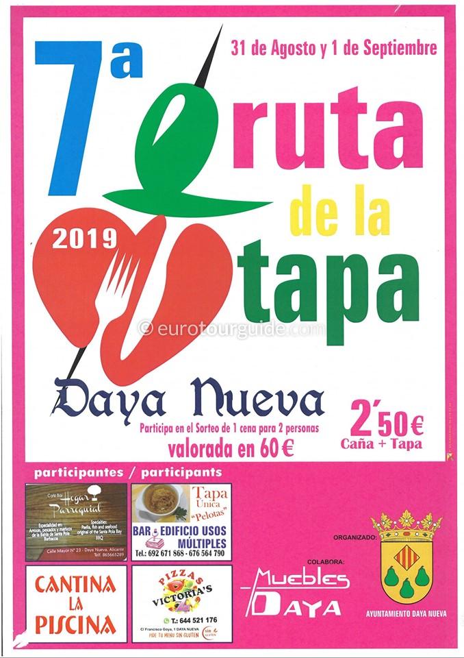 Daya Nueva VII Tapas 2019 Daya Nueva 7th Tapas Route 31st August & 1st September 2019