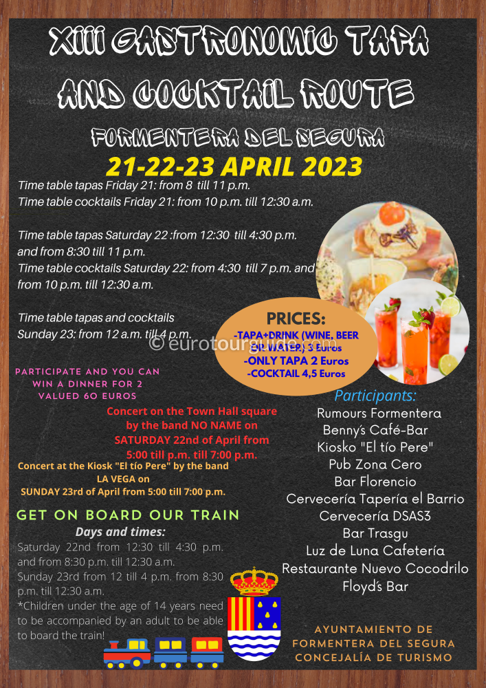 EuroTourGuide Formentera del Segura Spring Tapas Route EuroTourGuide Formentera del Segura Spring Tapas Route