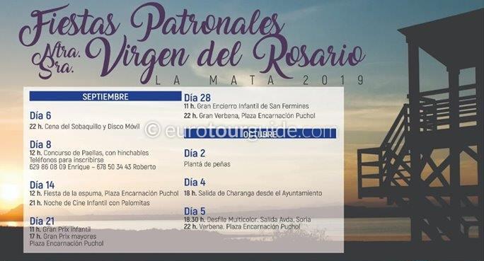 La Mata Fiesta Del Rosario 6th September - 5th October 2019 La Mata Fiesta Del Rosario 6th September - 5th October 2019