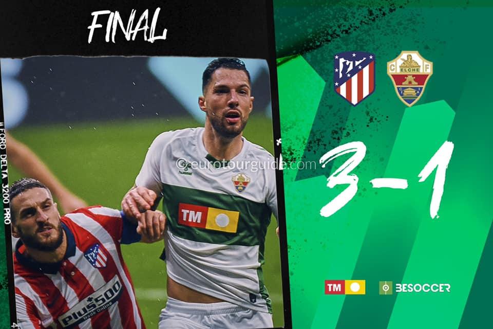 EuroTourGuide Match Report Atletico Madrid v Elche CF 19th December 2020 EuroTourGuide Match Report Atletico Madrid v Elche CF 19th December 2020