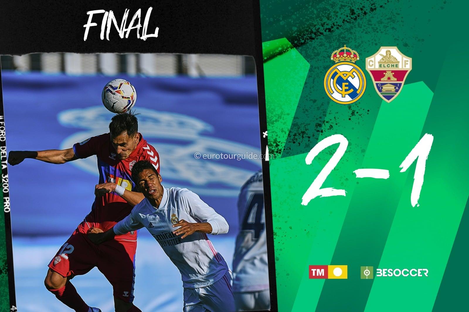 EuroTourGuide Coach Tours Match Report Madrid v Elche 14th March 2021 EuroTourGuide Coach Tours Match Report Madrid v Elche 14th March 2021