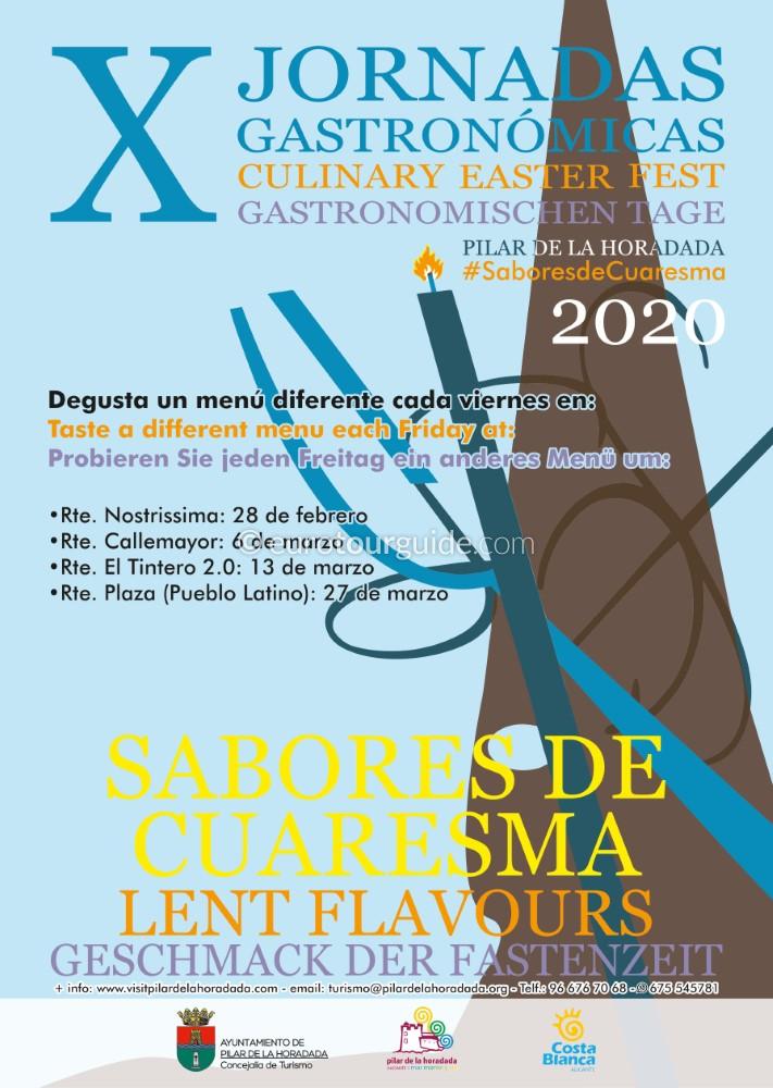 Pilar de la Horadada X Jornadas Gastronomicas Sabores de Cuaresma 2020 Pilar de la Horadada Tastes of Lent 28th February - 27th March 2020