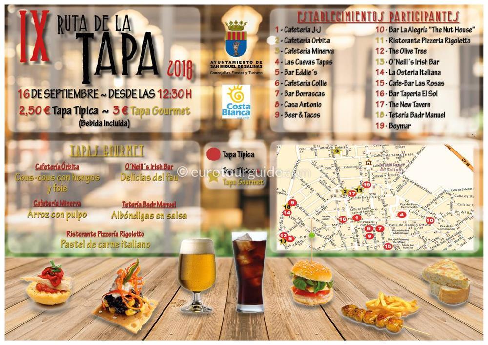 San Miguel de Salinas 9th Tapas Route 16th September 2018 San Miguel de Salinas 9th Tapas Route 16th September 2018