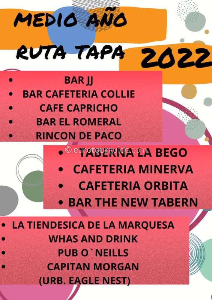 San Miguel de Salinas Ruta Tapas Medio Ano Festero 2022 San Miguel de Salinas Tapas Route 27th March 2022