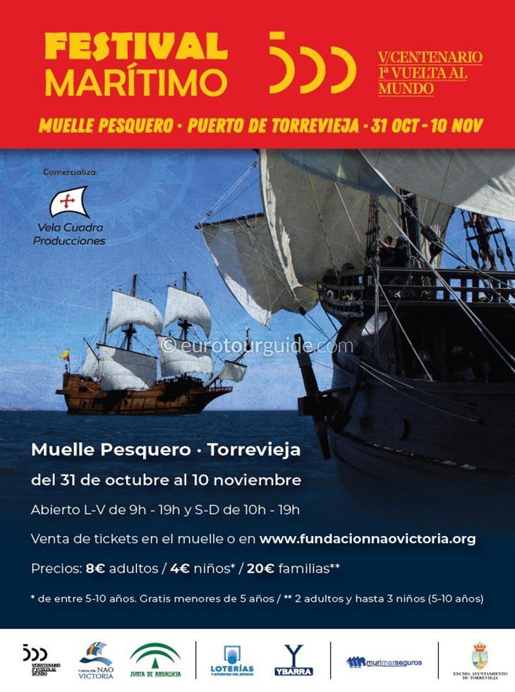 Torrevieja Nao Victoria & Galleon Andalucia 2019 Torrevieja Maritime Festival 31st October - 10th November 2019